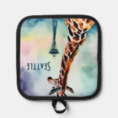 Seattle Giraffe Magnetkarte Topflappen (Vorderseite)