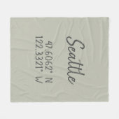 Seattle GPS koordiniert Längengrad Fleecedecke (Vorderseite (Horizontal))