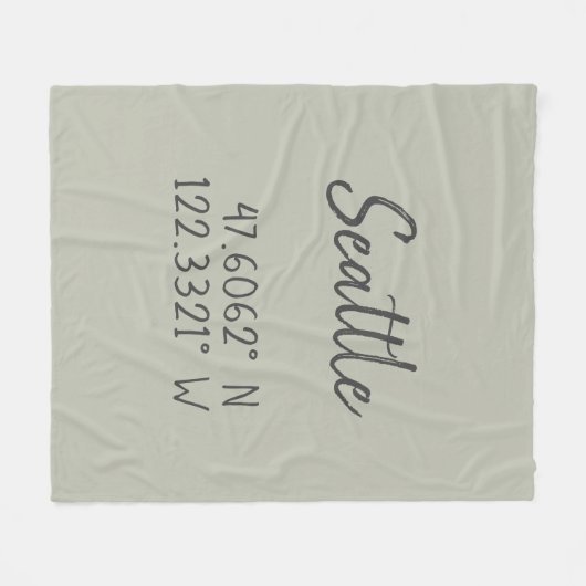 Seattle GPS koordiniert Längengrad Fleecedecke (Vorderseite (Horizontal))