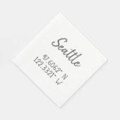 Seattle GPS koordiniert Längengrad Serviette (Ecke)