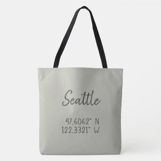 Seattle GPS koordiniert Längengrad Tasche (Vorderseite)