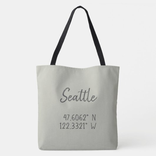 Seattle GPS koordiniert Längengrad Tasche (Rückseite)