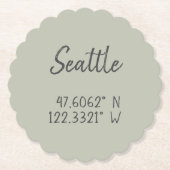 Seattle GPS koordiniert Längengrad Untersetzer (Vorderseite)