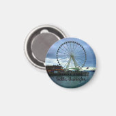 Seattle Great Wheel #2 Round Magnet (Vorderseite/Rückseite)