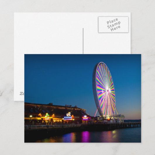 Seattle Great Wheel Postkarte (Vorne/Hinten)