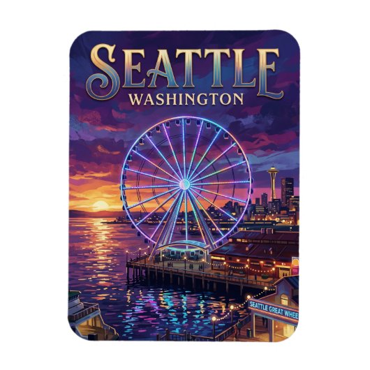 Seattle Great Wheel USA Magnet (Vertikal)