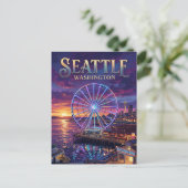 Seattle Great Wheel USA Postkarte (Stehend Vorderseite)