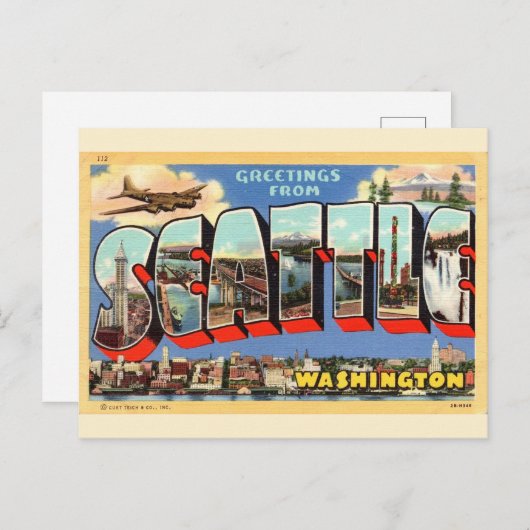 Seattle Greeting Postkarte (Vorne/Hinten)