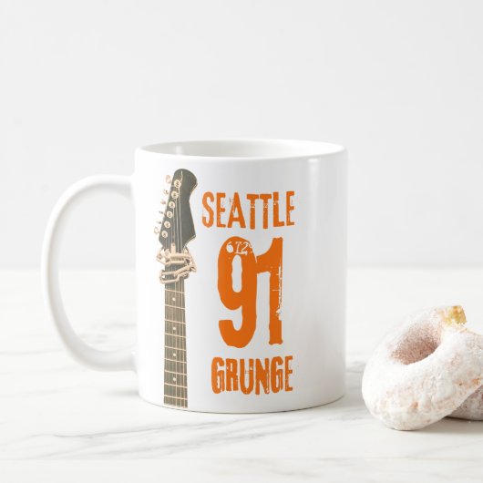 Seattle Grunge Music 1991 Kaffeetasse (Mit Donut)