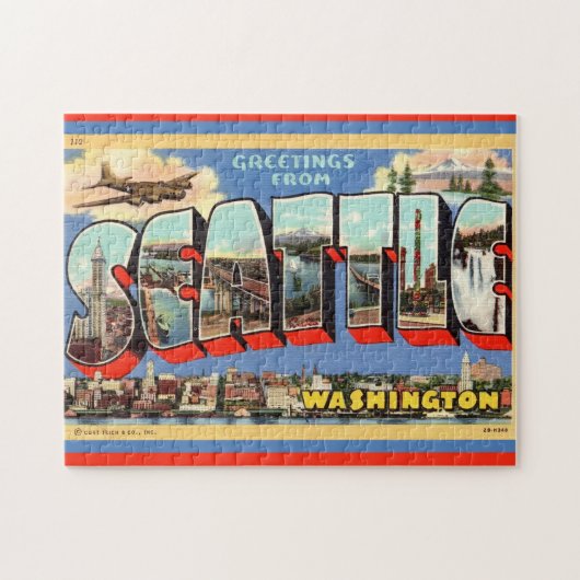 Seattle Grüße 11x14 Puzzle (Horizontal)