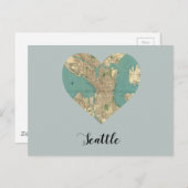 Seattle Heart Map Postkarte (Vorne/Hinten)