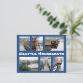 Seattle Houseboats Collage Postkarte (Stehend Vorderseite)