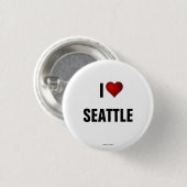 Seattle: I Liebe Seattle Pinback-Taste Button (Vorne & Hinten)