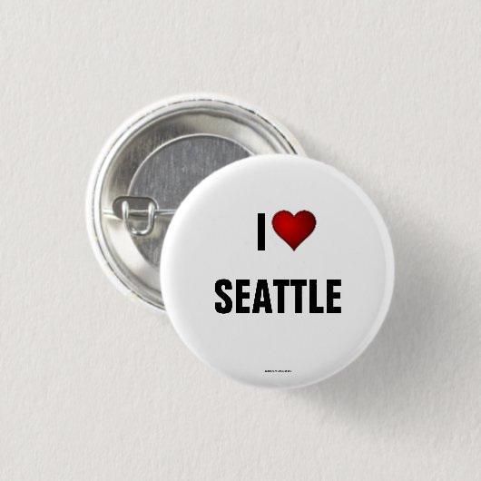 Seattle: I Liebe Seattle Pinback-Taste Button (Vorne & Hinten)