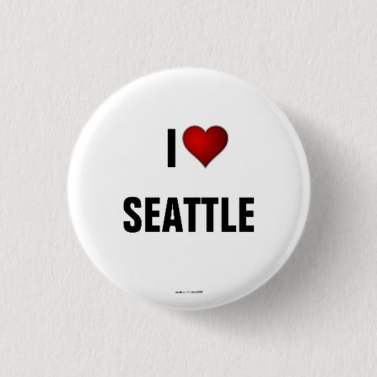 Seattle: I Liebe Seattle Pinback-Taste Button (Vorderseite)