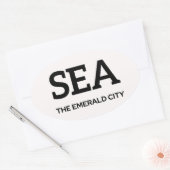 Seattle IATA-Aufkleber 1 Ovaler Aufkleber (Umschlag)