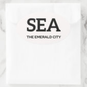 Seattle IATA-Aufkleber 1 Ovaler Aufkleber (Tasche)