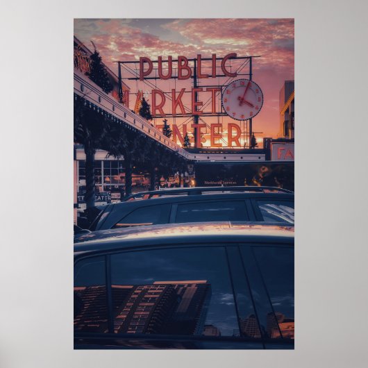 Seattle Iconic Pike Market Centre Poster (Vorne)