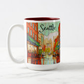 Seattle im Regen Zweifarbige Tasse (Links)