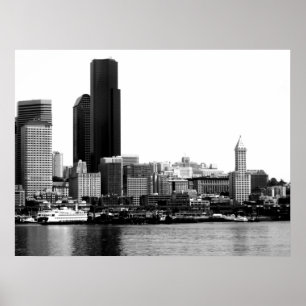 Seattle in B&W Poster