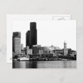 Seattle in B&W Postkarte (Vorne/Hinten)