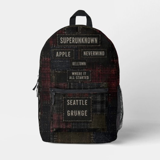 Seattle in den 90ern bedruckter rucksack (Vorderseite)