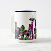 Seattle in Graffiti Zweifarbige Tasse (Vorderseite Links)