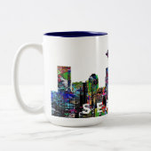 Seattle in Graffiti Zweifarbige Tasse (Links)