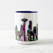 Seattle in Graffiti Zweifarbige Tasse (Mittel)