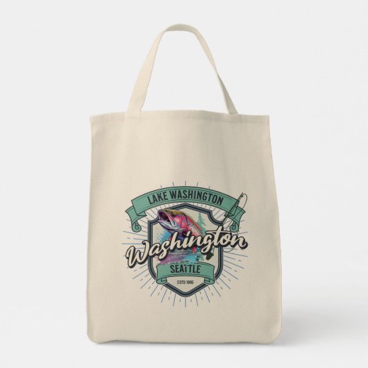 Seattle (Lake Washington), Washington Tote Bag Tragetasche (Rückseite)