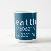 Seattle Latitude Longitude Kaffeetasse (Mittel)