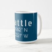Seattle Latitude Longitude Kaffeetasse (VorderseiteRechts)