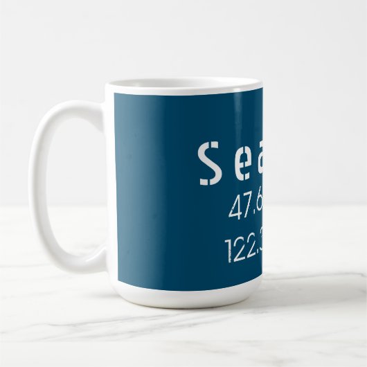 Seattle Latitude Longitude Kaffeetasse (Links)