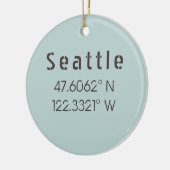 Seattle Latitude und Longitude Keramik Ornament (Links)