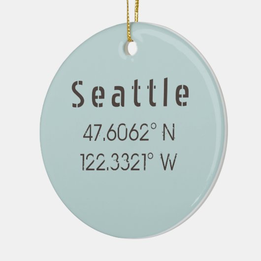 Seattle Latitude und Longitude Keramik Ornament (Links)