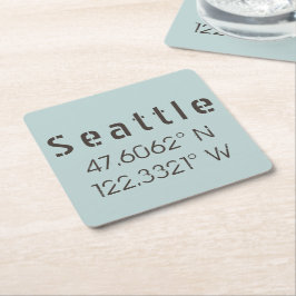 Seattle Latitude und Longitude Rechteckiger Pappuntersetzer