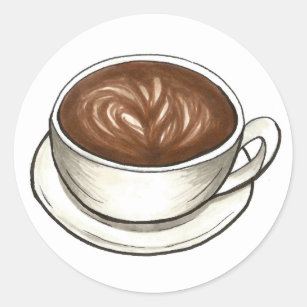 Seattle Latte Coffee Cup Latte Cappuccino Barista Runder Aufkleber
