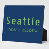 Seattle Longitude Latitude Team Colors Fotoplatte (Seite)
