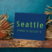 Seattle Longitude Latitude Team Colors Fotoplatte (Seite)