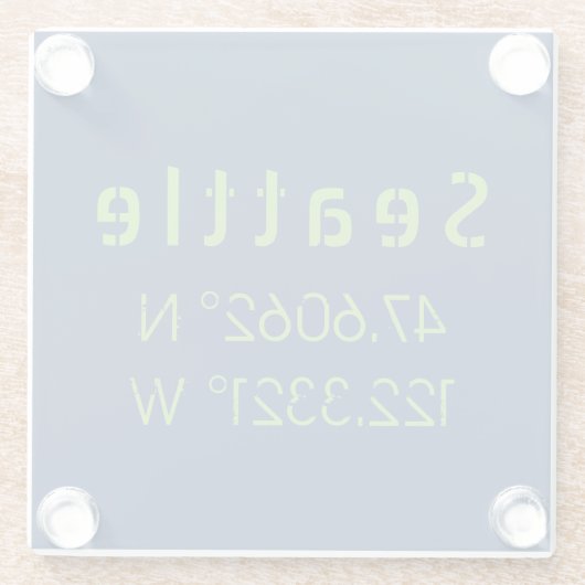 Seattle Longitude Latitude Team Colors Glasuntersetzer (Rückseite)