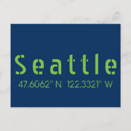 Seattle Longitude Latitude Team Colors Postkarte