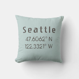 Seattle Longitude Latitude Throw Kissen