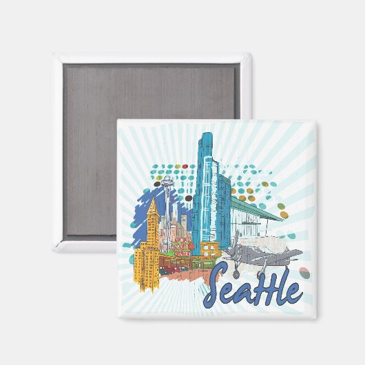 Seattle Magnet (Vorderseite/Rückseite)