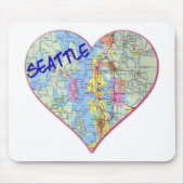 Seattle Map Heart Mousepad (Vorne)