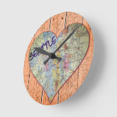 Seattle Map Heart Runde Wanduhr (Winkel)