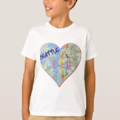 Seattle Map Heart T-Shirt (Vorderseite)