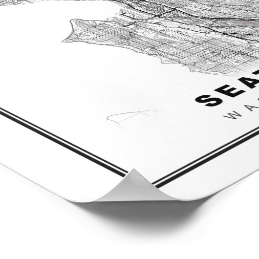 Seattle Map Poster (Ecke)