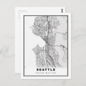 Seattle Map Postkarte (Vorne/Hinten)