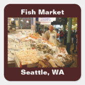 Seattle Market Quadratischer Aufkleber (Vorderseite)