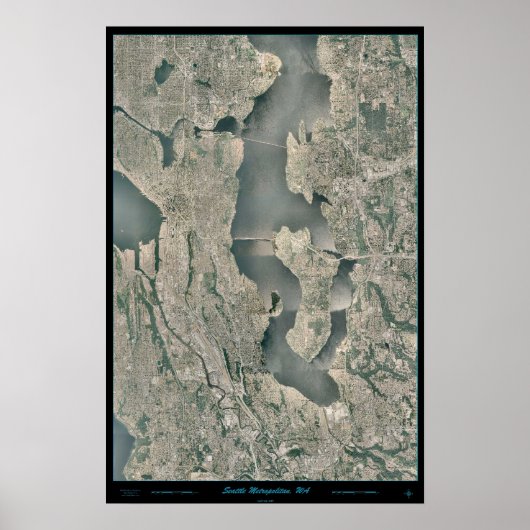 Seattle Metro Area, Washington Satellitenposter Poster (Vorne)